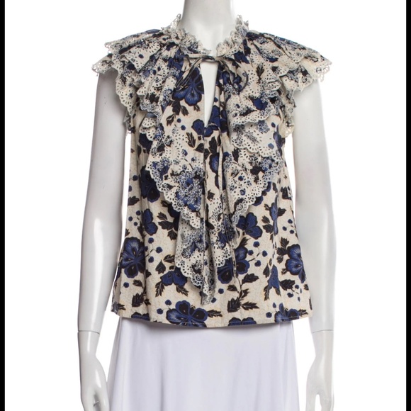 Ulla Johnson Lora Top in Lapis Sz 12 - Picture 3 of 3